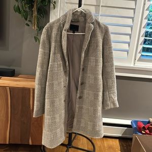 Banana Republic Fuzzy Taupe Houndstooth Jacket